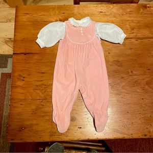 Vintage Baby Dior 2 piece footed outfit 6 months